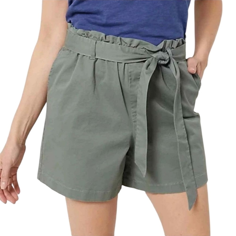 Candace Cameron Bure Shorts Women's Olive Green Tie Waist Plus Size 3X